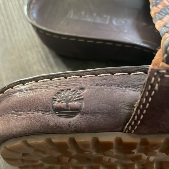 Timberland Braided Small Wedge Thong Brown Sandals - Picture 4 of 7